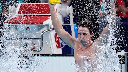 Cameron McEvoy meets the crowd’s acclaim..