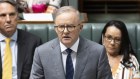 Prime Minister Anthony Albanese speaking in parliament.