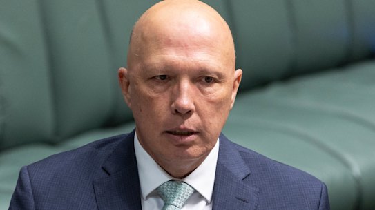 Opposition Leader Peter Dutton during Question Time at Parliament House in Canberra on Monday 7 November 2022. fedpol Photo: Alex Ellinghausen
