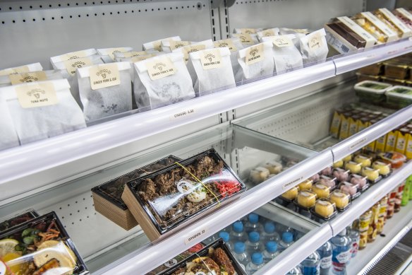 Domo 39 in Sydney styles itself on Japanese convenience stores, with onigiri (top) ready to grab and go.