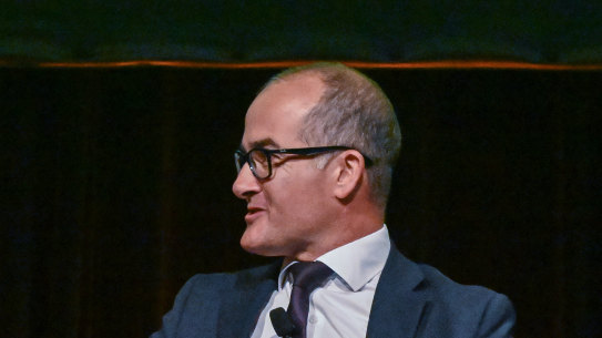 Editor of The Age, Gay Alcorn, and Deputy Premier and Education Minister James Merlino on Wednesday morning.