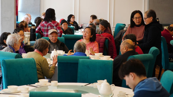 Multi-generational families enjoying yum cha at Golden Lily.