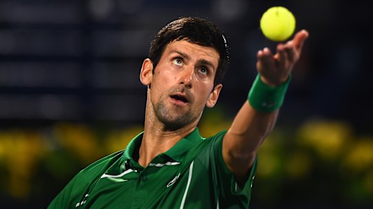 Novak Djokovic filmed himself having a hit on court in Madrid.