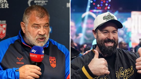 Shaun Wane has returned serve against Aaron Woods.