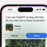 Apple devices will ask before sharing personal data with OpenAI.