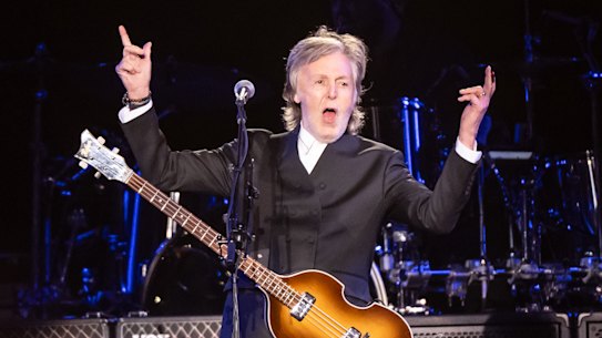 Paul McCartney in concert at Sydney’s Allianz Stadium on October 27.