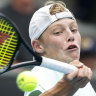 Player with promise: A teenage Cruz Hewitt during last year’s Australian Open boys’ singles.