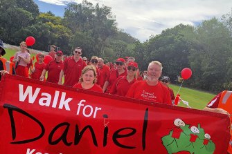 Denise and Bruce Morcombe participate in the Walk for Daniel day which commemorates their murdered son and raises awareness about child safety.