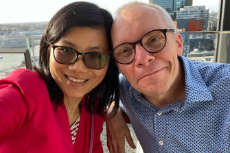 Detained Australian economist Sean Turnell with his wife Ha Vu.