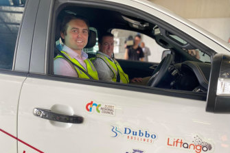 Minister for Transport Paul O’Toole visits the NSW government’s Future Mobility Testing Facility in Dubbo in December.