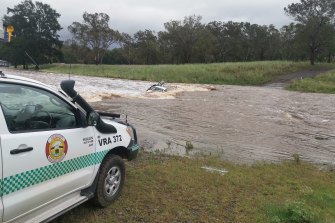 A man was rescued from his ute at Merriwa, in the Upper Hunter, on Monday morning. 