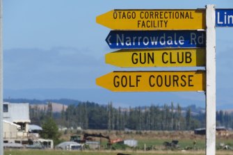 Signs to the shooting range used by the Bruce Rifle Club. Tarrant became a member of the club in 2017.