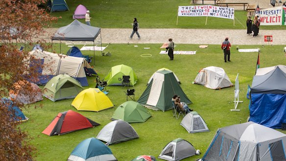The University of Melbourne student encampment in protest against the war in Gaza.