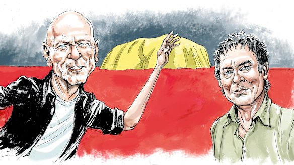 Peter Garrett and Rob Hirst: a curiosity about Australian Indigenous history had been gnawing at the band's conscience for years.
