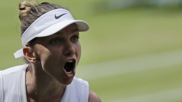 Pumped: Simona Halep is back in form and looms as a tough challenge for Williams in the Wimbledon final.