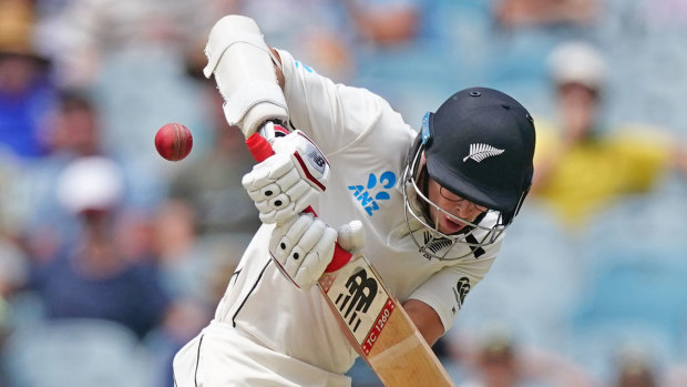 The ball appears to hit the arm guard of Santner from the delivery by Starc.