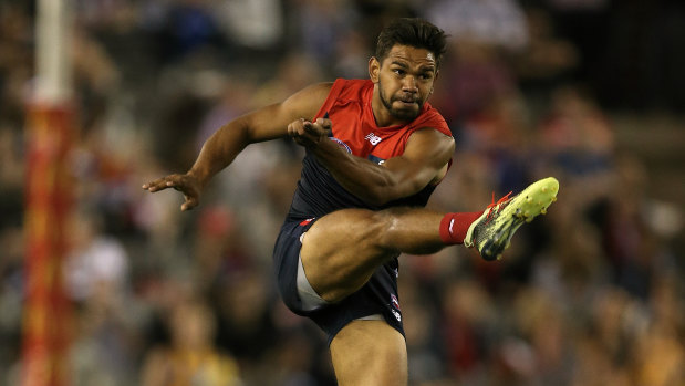 Kicking on: Neville Jetta is a quiet achiever for the Demons.