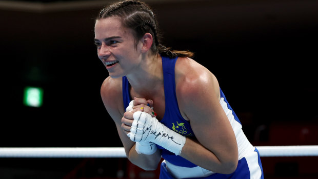 Skye Nicolson will fight in the quarter-finals on Wednesday night, a win putting her in medal contention.