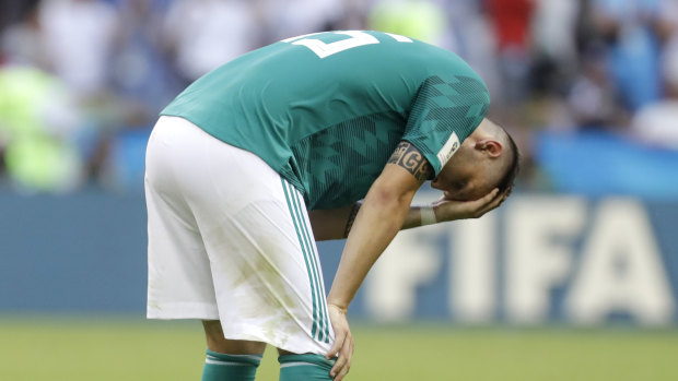Mistakes: Germany's Niklas Suele reacts after Germany was eliminated from the World Cup.