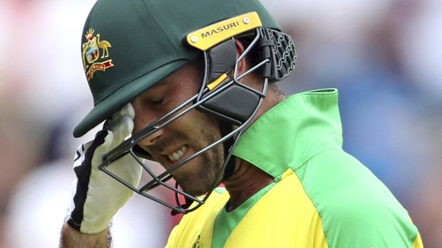 Costly dismissal? Glenn Maxwell after getting out against England.