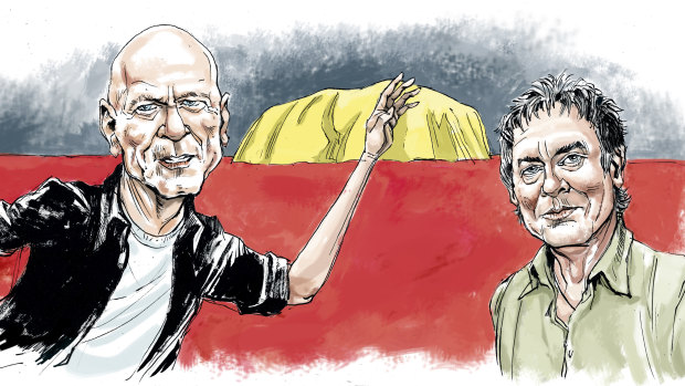 Peter Garrett and Rob Hirst: a curiosity about Australian Indigenous history had been gnawing at the band's conscience for years.