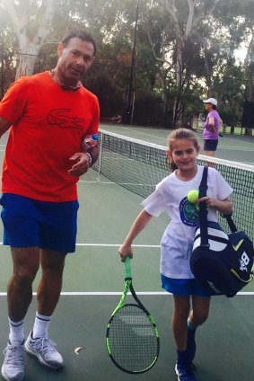 Tennis coach Roger Rasheed with daughter India.