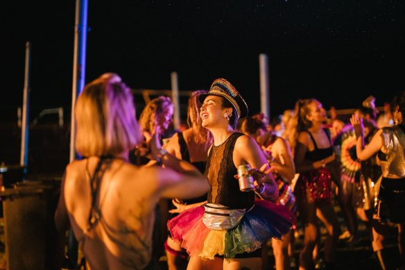 Punters at the Broome Mardi Gras at the local turf club. 