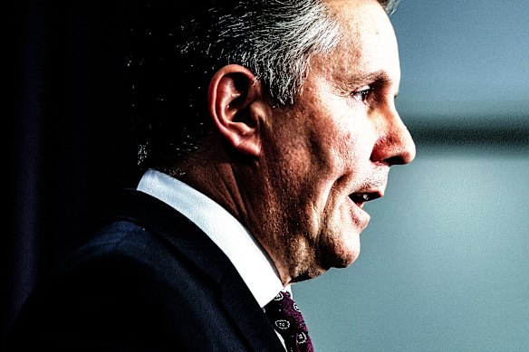 Mark Butler during a press conference at Parliament House in Canberra on Thursday.