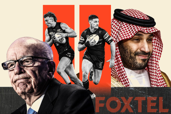 Saudi Arabia may have had a hand in News Corp’s Foxtel sale. Rupert Murdoch [left]; Saudi Crown Prince Mohammed Bin Salman [right]
