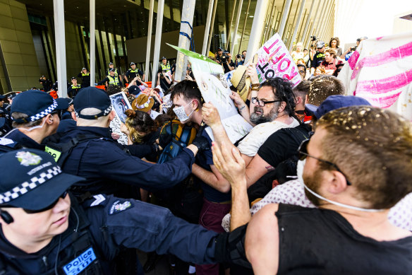 One of the photos of the 2019 demonstration supplied to the Supreme Court.