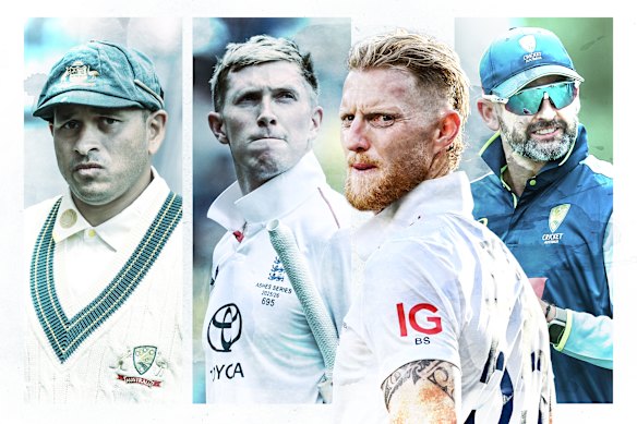 In the balance: Usman Khawaja, Zak Crawley, Ben Stokes and Nathan Lyon.
