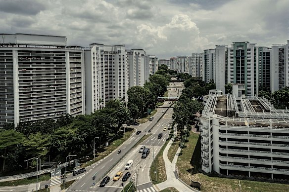 Residential public “HDB” apartments in Singapore in 2024. 