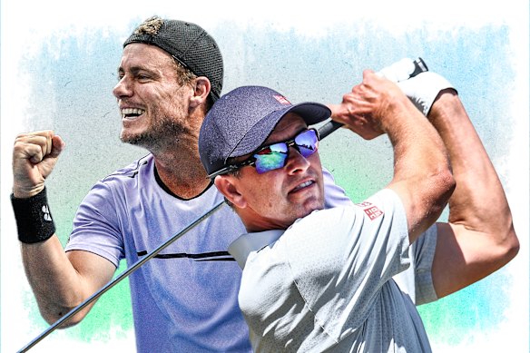Lleyton Hewitt and Adam Scott struck up a friendship while both lived in the Bahamas.