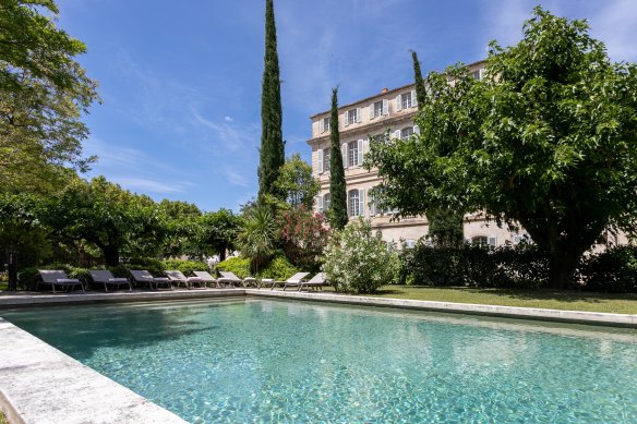 Poolside at Chateau de Mazan.