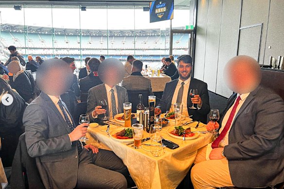 Yassin Albarri pictured with his young Liberal friends. 