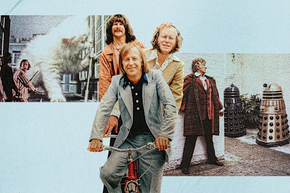 The Goodies - Bill Oddie, Tim Brooke-Taylor and Graeme Garden - encounter Twinkle the kitten, while Jon Pertwee’s Doctor deals with the Daleks.  