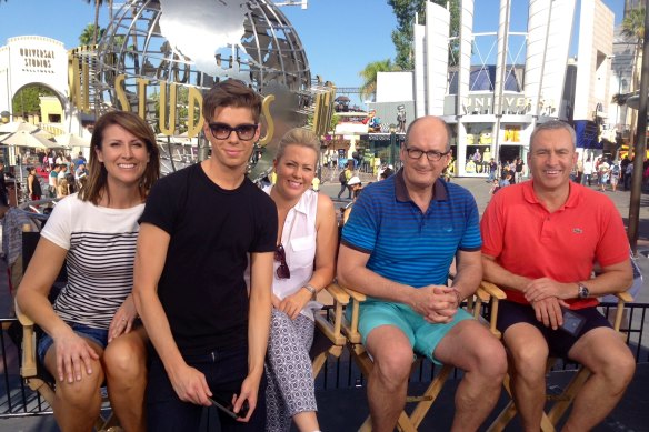 Michael Pell with the then Sunrise team at Universal Studios.