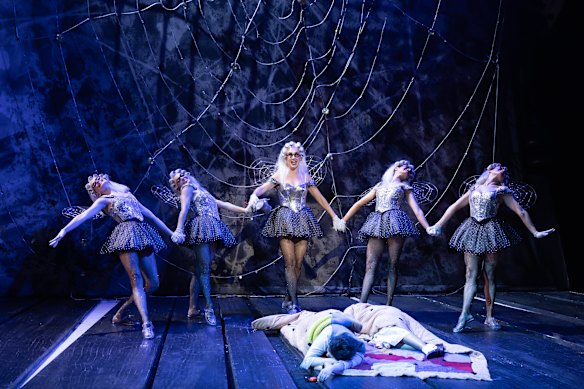 Kathryn Williams as Dew Fairy with some of the troupe. 