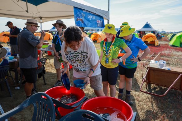 Australian Scouts are holding up well despite the heat.