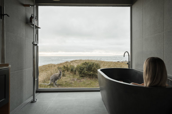 My off-switch… an oversized concrete bath facing the ocean.
