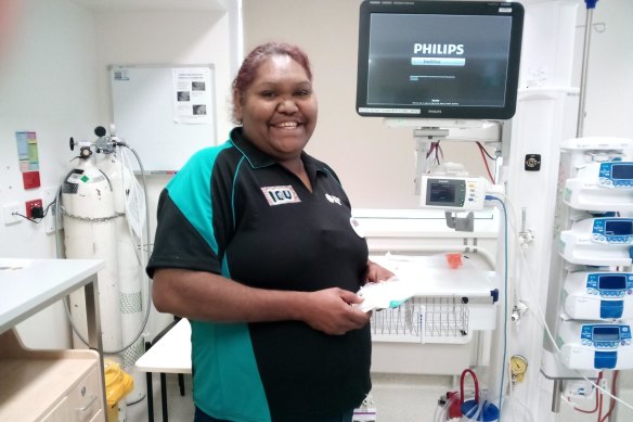 Aboriginal health practitioner Larissa Meneri helps medical staff communicate with Indigenous patients at the Alice Springs Hospital. 