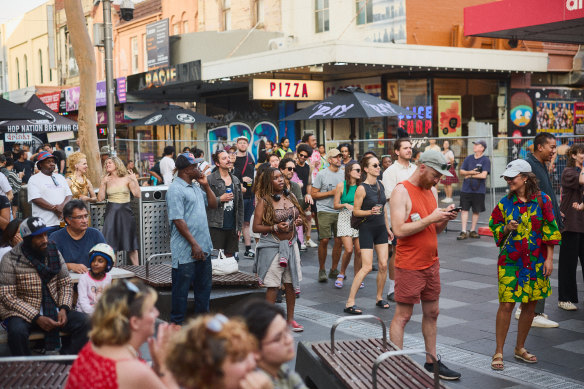 People enjoy Good Fest in the mall this month.
