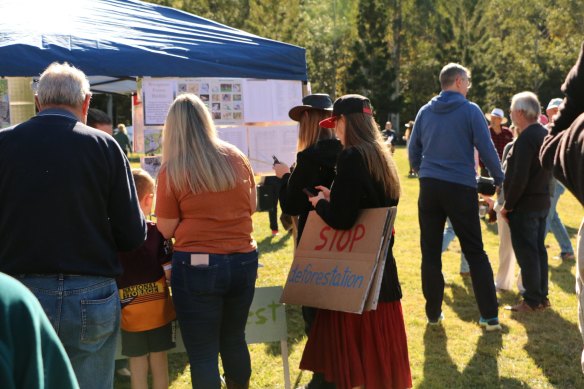 Locals gather at a rally organised by Save Woogaroo Forest in June. 