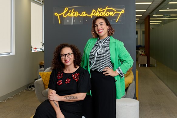 Photon power: Nadine Bates and Kristen Souvlis are co-CEOs of Like a Photon Creative, a Brisbane-based production company that makes animated feature films.