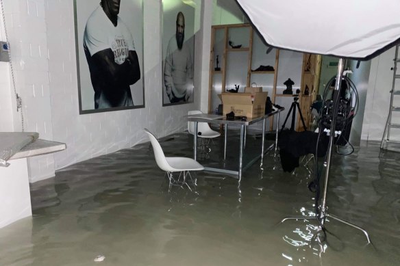 Mr Harsent's studio was completely flooded within 20 minutes.