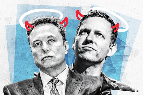 Elon Musk and Peter Thiel: would-be engineers of the human soul.