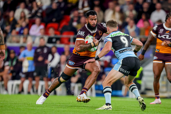 Payne Haas backed up from State of Origin for the Brisbane Broncos against the Cronulla Sharks.