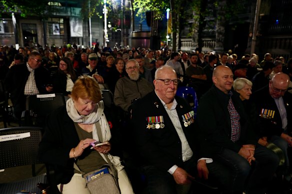 The service in Martin Place, Sydney, began at 4.20am.