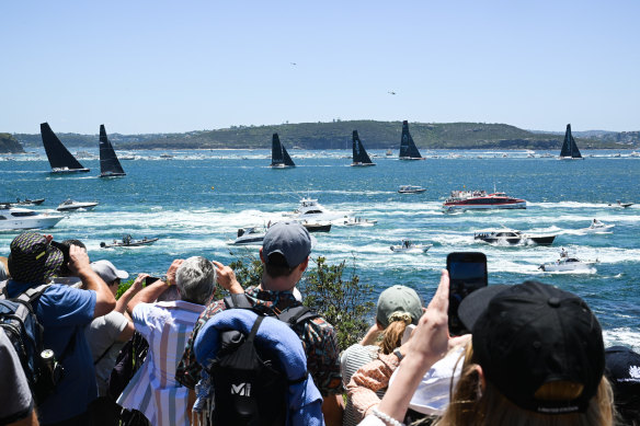 Early stages of the 2024 Sydney to Hobart.
