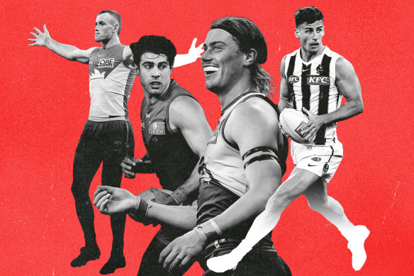 Chad Warner, Christian Petracca, Harley Reid and Nick Daicos are young stars of the AFL developing their own brand.